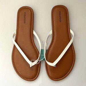 MAURICES WHITE FLIP FLOP SANDALS SIZE 9M